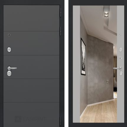 Входная дверь ART с Зеркалом Максимум - Грей софт