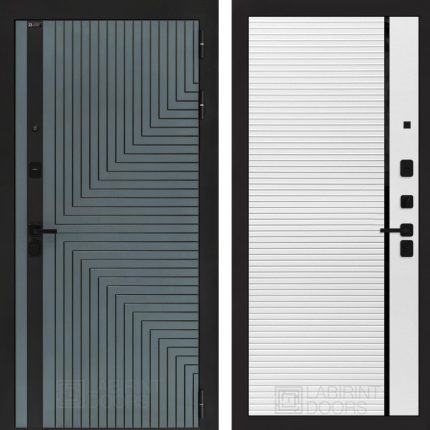 Входная дверь CREDOR 22 - Белый софт, черная вставка