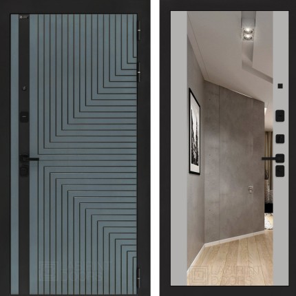 Входная дверь CREDOR с Зеркалом Максимум - Грей софт