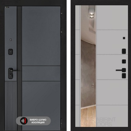 Входная дверь EVOLAB с зеркалом 19 - Грей софт