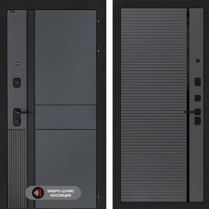 Входная дверь EVOLAB 22 - Графит софт, черная вставка