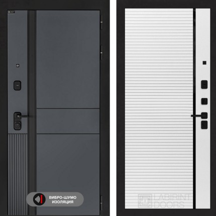 Входная дверь EVOLAB 22 - Белый софт, черная вставка