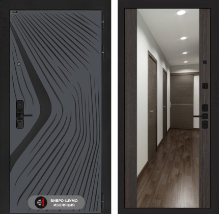 Входная дверь LEOLAB с Зеркалом Максимум - Венге