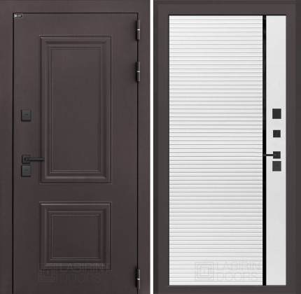 Входная дверь Полярис лайт 22 - Белый софт с молдингом