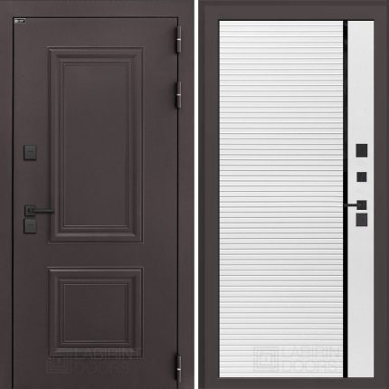 Входная дверь Полярис лайт 22 - Белый софт с молдингом