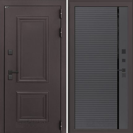 Входная дверь Полярис лайт 22 - Графит софт с молдингом