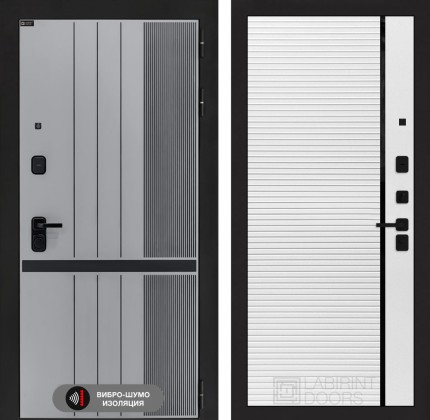 Входная дверь SKYLAB 22 - Белый софт, черная вставка