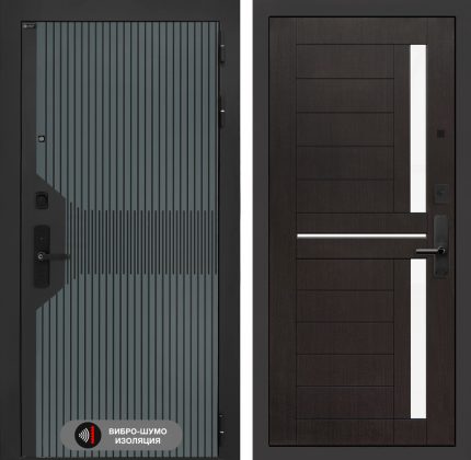 Входная дверь Смартлаб 02 - Венге, стекло белое