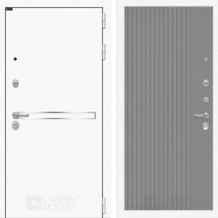 Входная дверь Лайн WHITE 29 - Серый рельеф софт
