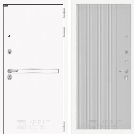 Входная дверь Лайн WHITE 29 - Белый рельеф софт