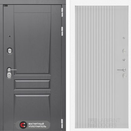 Входная дверь Платинум 29 - Белый рельеф софт