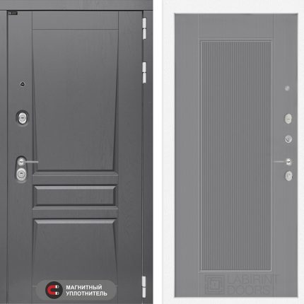 Входная дверь Платинум 30 - Серый рельеф софт