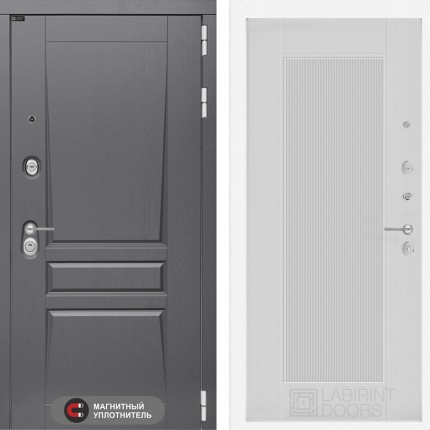 Входная дверь Платинум 30 - Белый рельеф софт