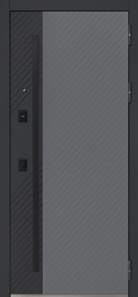Стальная дверь "Агава" с зеркалом. Заказная модель.