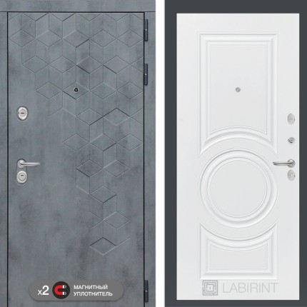 Входная дверь Бетон 23 - Белый софт