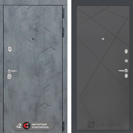 Входная дверь Бетон 24 - Графит софт