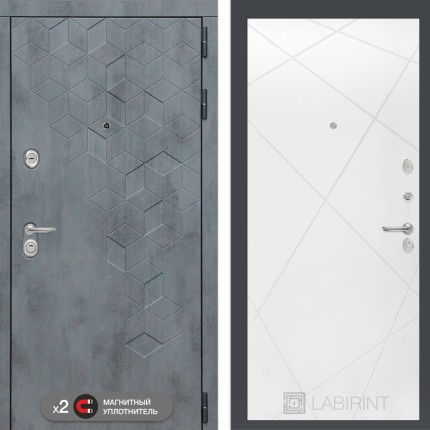 Входная дверь Бетон 24 - Белый софт