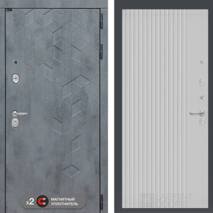 Входная дверь Бетон 29 - Белый рельеф софт