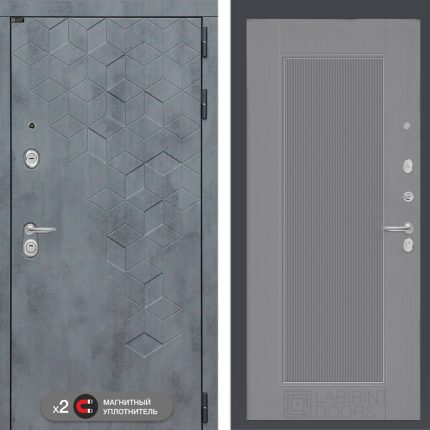 Входная дверь Бетон 30 - Серый рельеф софт