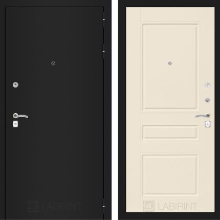 Входная дверь CLASSIC шагрень черная 03 - Крем софт