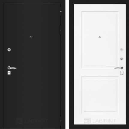 Входная дверь CLASSIC шагрень черная 11 - Белый софт