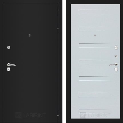 Входная дверь CLASSIC шагрень черная 14 - Дуб кантри белый горизонтальный