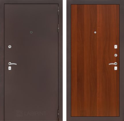 Входная дверь CLASSIC антик медный 05 - Итальянский орех