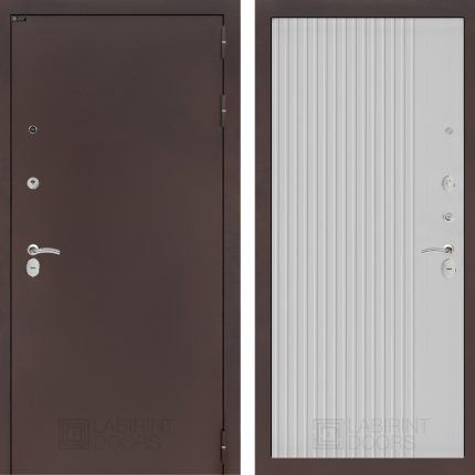 Входная дверь CLASSIC антик медный 29 - Белый рельеф софт