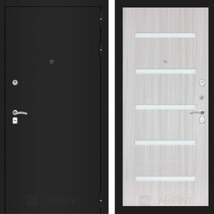 Входная дверь CLASSIC шагрень черная 01 - Сандал белый