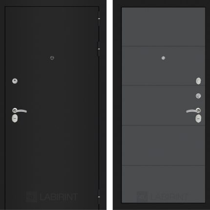 Входная дверь CLASSIC шагрень черная 13 - Графит софт