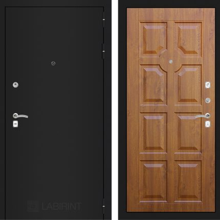 Входная дверь CLASSIC шагрень черная 17 - Золотой дуб