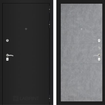 Входная дверь CLASSIC шагрень черная 21 - Бетон светлый