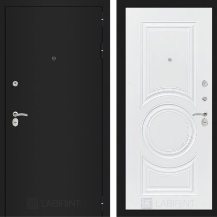 Входная дверь CLASSIC шагрень черная 23 - Белый софт