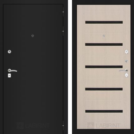 Входная дверь CLASSIC шагрень черная 01 - Беленый дуб