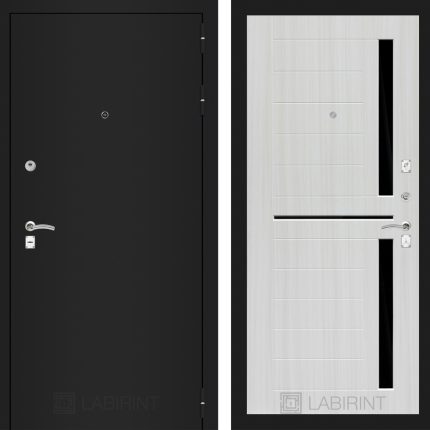 Входная дверь Classic шагрень черная 02 - Сандал белый