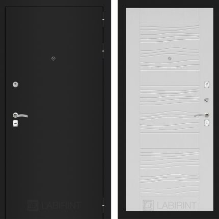 Входная дверь CLASSIC шагрень черная 06 - Белое дерево