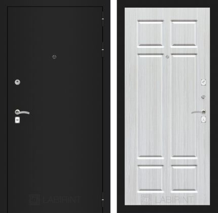 Входная дверь CLASSIC шагрень черная 08 - Кристалл вуд