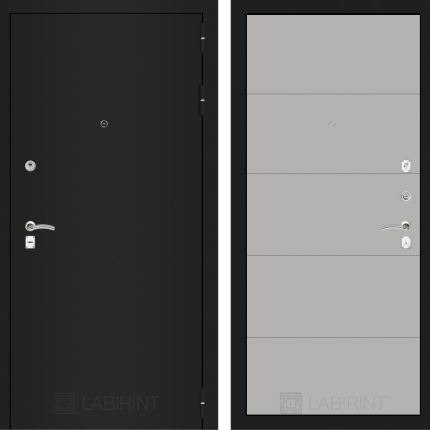 Входная дверь CLASSIC шагрень черная 13 - Грей софт