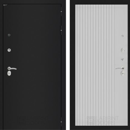 Входная дверь CLASSIC шагрень черная 29 - Белый рельеф софт