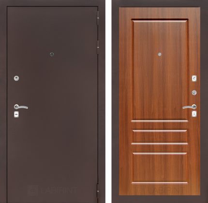 Входная дверь CLASSIC антик медный 03 - Орех бренди