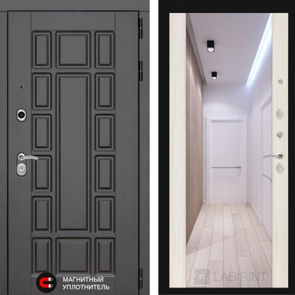 Входная дверь Нью-Йорк с Зеркалом Максимум - Сандал белый