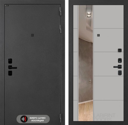 Входная дверь ACUSTICLAB с Зеркалом 19 - Грей софт