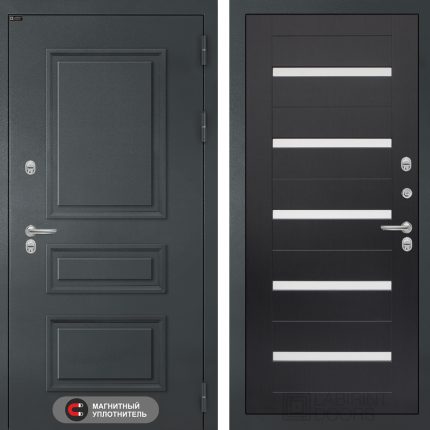 Входная дверь Атлантик 01 - Венге, стекло белое