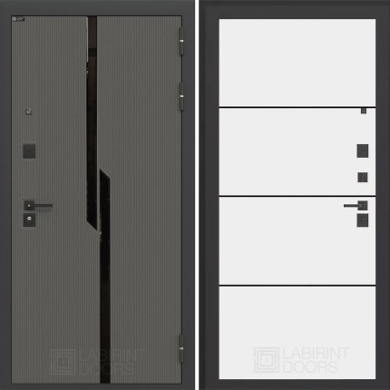 Входная дверь CARBON 25 - Белый софт, черная вставка