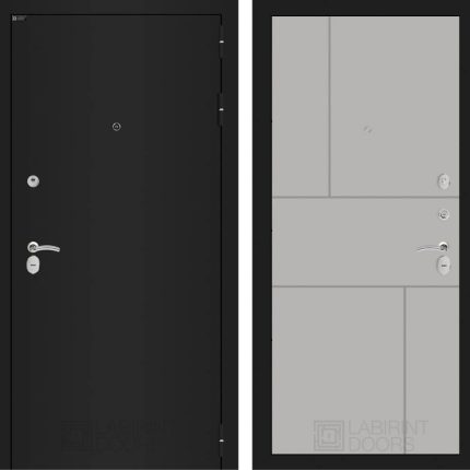 Входная дверь CLASSIC шагрень черная 21 - Грей софт