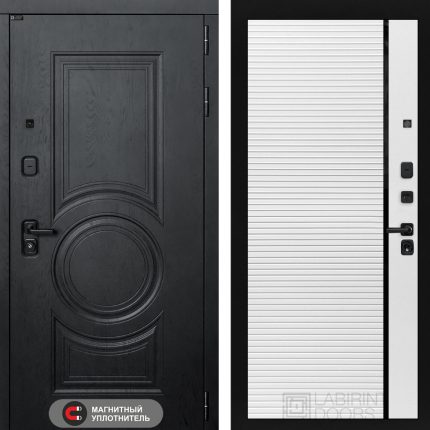 Входная дверь GRAND 22 - Белый софт, черная вставка