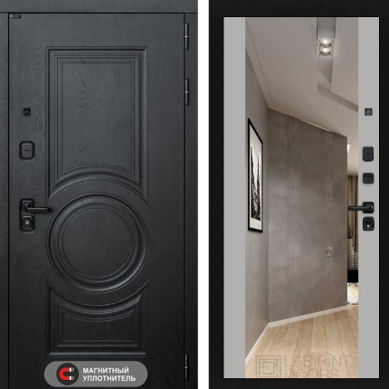 Входная дверь GRAND с Зеркалом Максимум - Грей софт