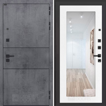 Входная дверь INFINITY с Зеркалом 18 - Белое дерево