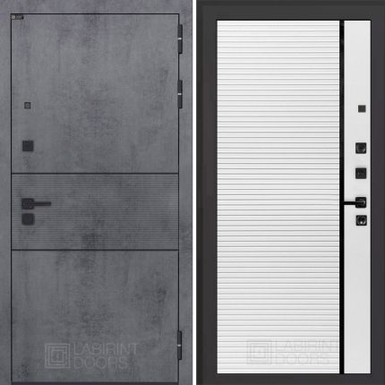 Входная дверь INFINITY 22 - Белый софт, черная вставка