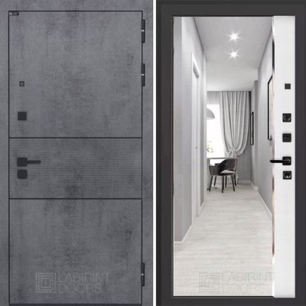 Входная дверь INFINITY с зеркалом Панорама - Белый софт